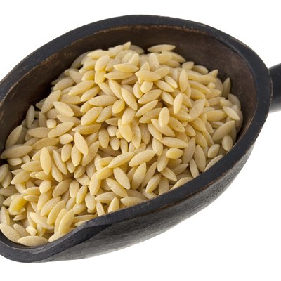 scoop of orzo pasta (rosa marina)