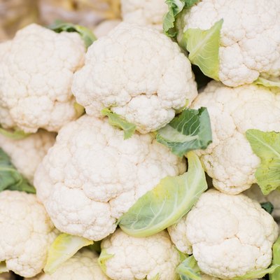 close up of cauliflower at street market