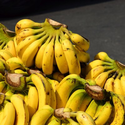 Bunch of bananas on basket