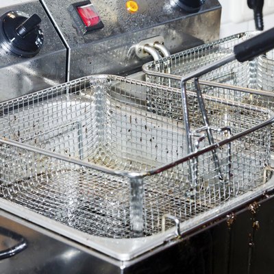 Empty deep fryers