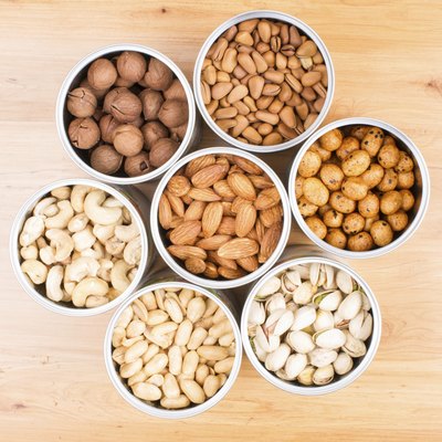 Assorted nuts in Iron pot