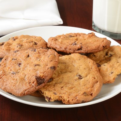 Homemade cookies and milk