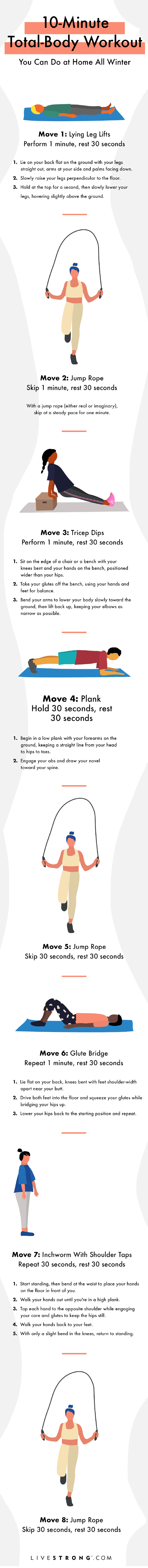 10-Minute, Total-Body Workout You Can Do at Home All Winter graphic
