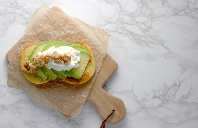 Walnut Ricotta Avocado Toast on Almond Bread