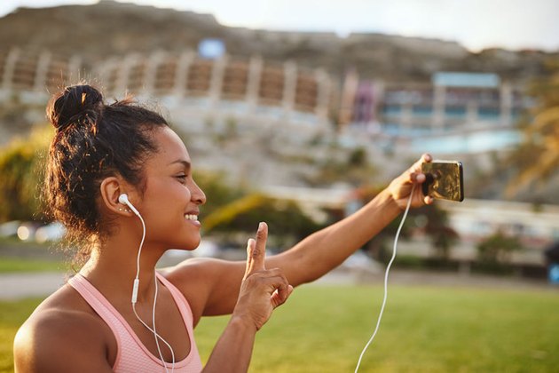woman taking a selfie