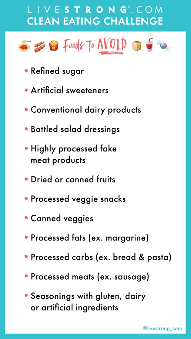 LIVESTRONG.COM Clean Eating Challenge - List of Foods to Avoid