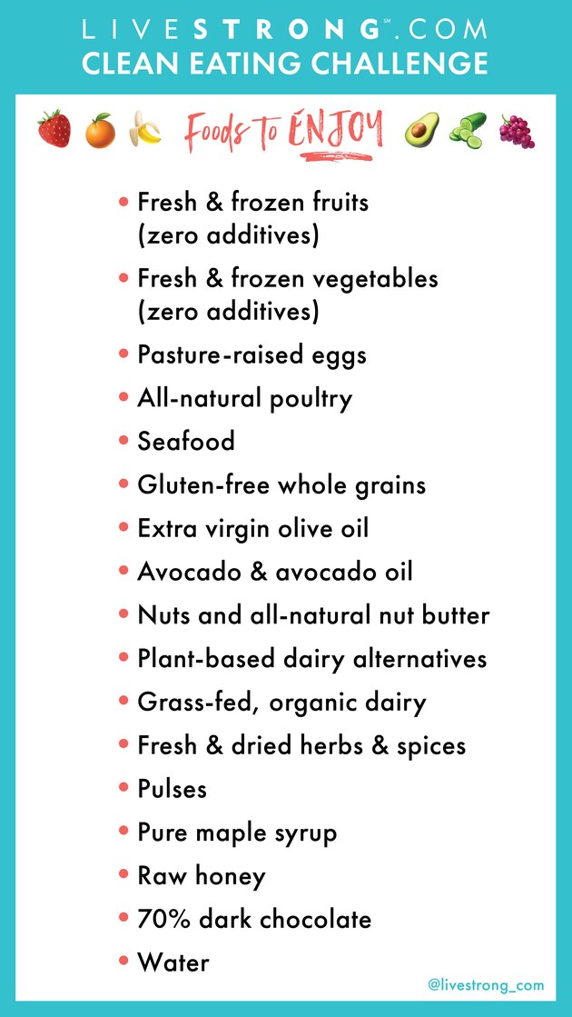 LIVESTRONG.COM Clean Eating Challenge - List of Foods to Enjoy