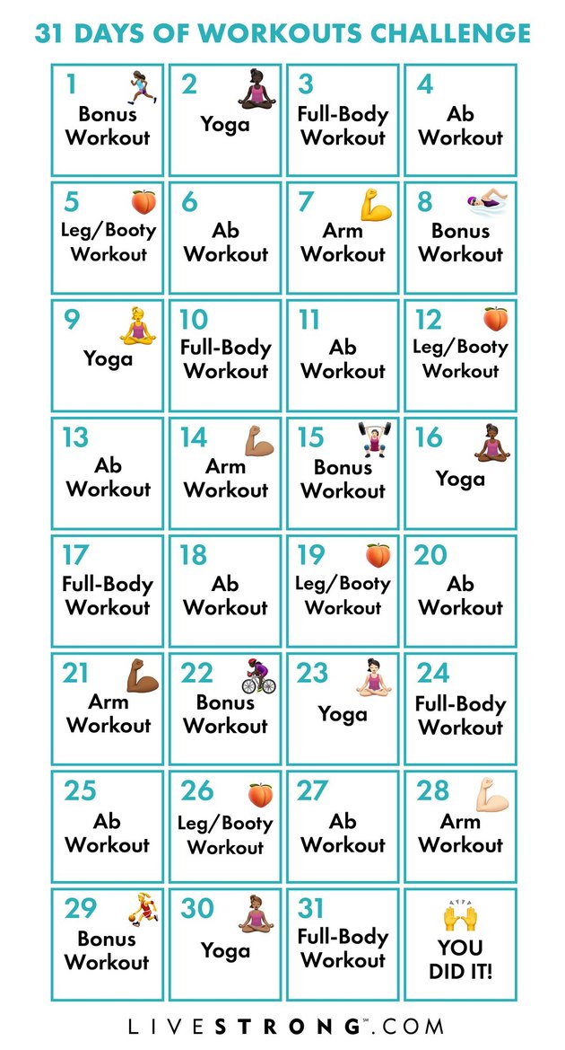 LIVESTRONG.com December Fitness Challenge Calendar