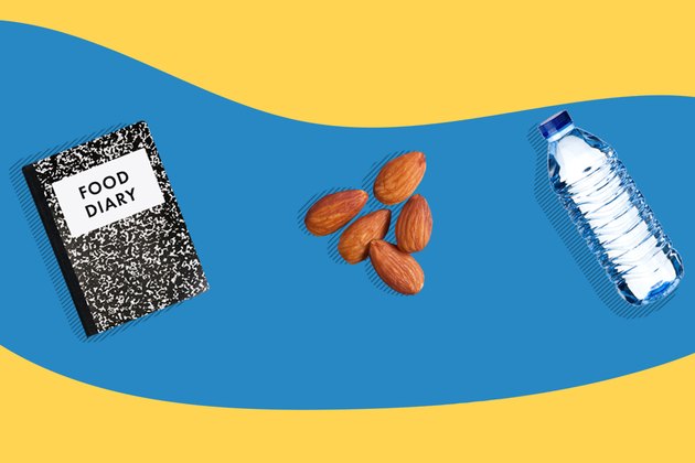 Concept illustration featuring effective weight-loss foods and tools