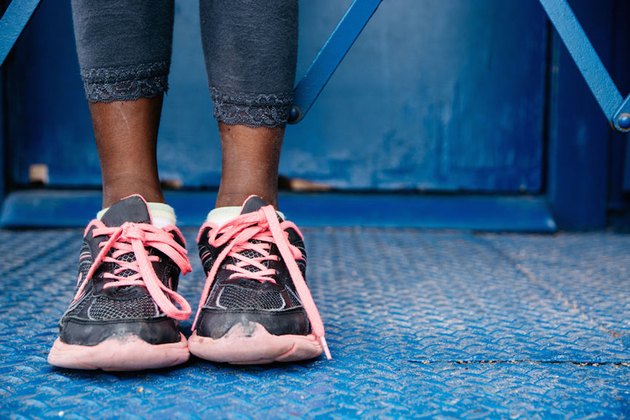 women with sneakers