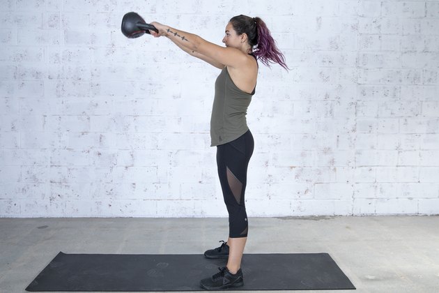 Jordan Shalhoub Doing a Kettlebell Swing