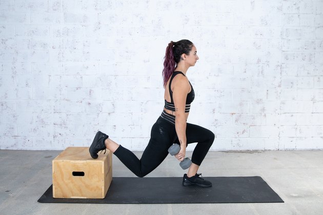 Jordan Shalhoub Doing a Plyo Box Bulgarian Split Squat