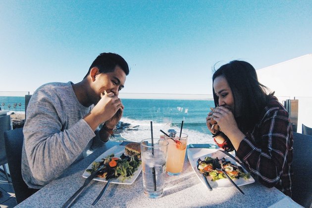 couple enjoying a meal together