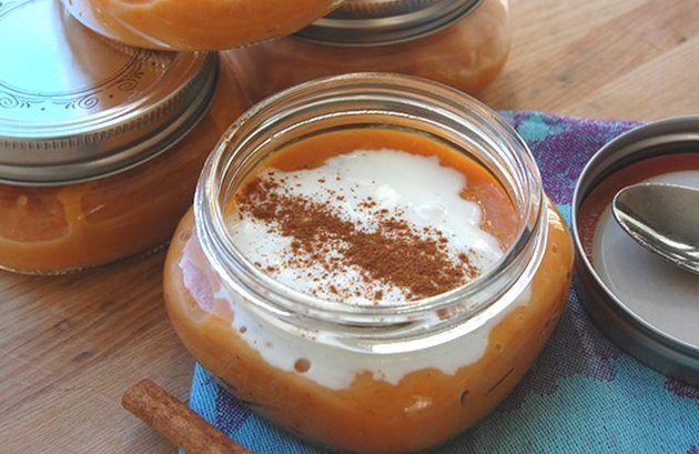 Warm Sweet Potato Pudding in a Jar