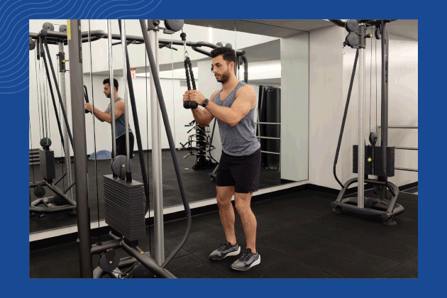 Rope tricep extensions demonstration gif