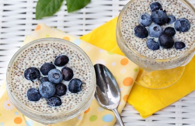 Vanilla Chia Seed Pudding With Blueberries