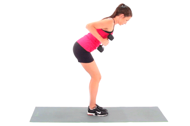 Woman Demonstrating How to Do Triceps Kickbacks