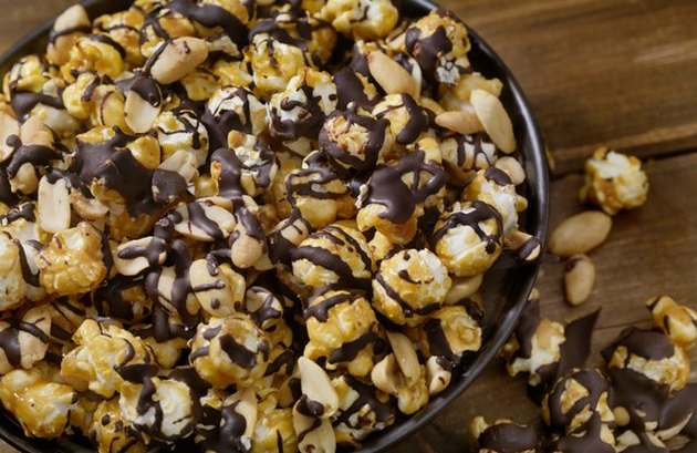 Chocolate-Peanut Popcorn healthy chocolate desserts