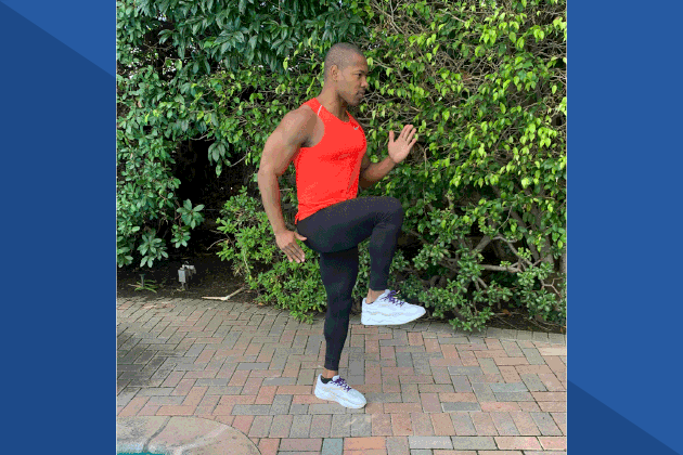 Man demonstrating how to do a Single-Leg Deadlift With High Knees