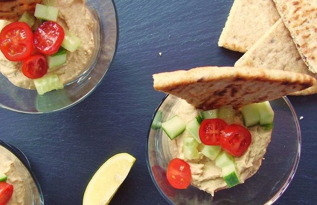 Virgin Bloody Mary Hummus with Flatbread
