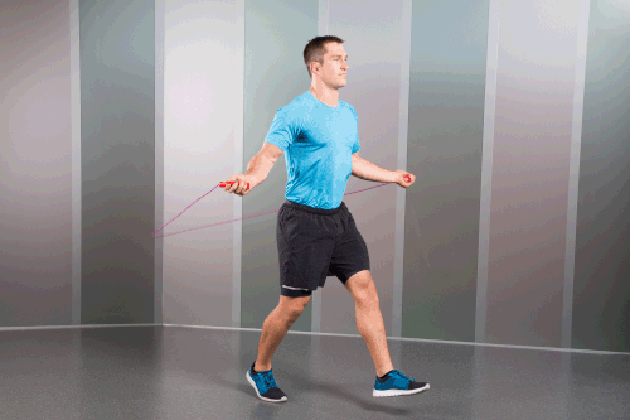 Man Demonstrating How to Do Skipping Jumps
