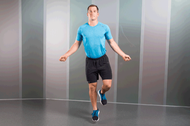 Man Demonstrating How to Do Alternate Leg Hops