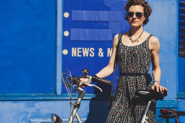 woman and bike