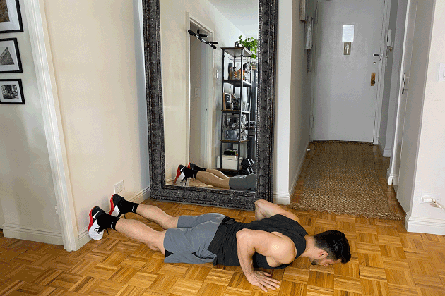 Proper form for wall walk.