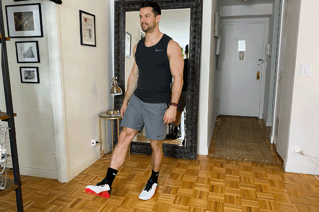 Proper form for pistol squats.