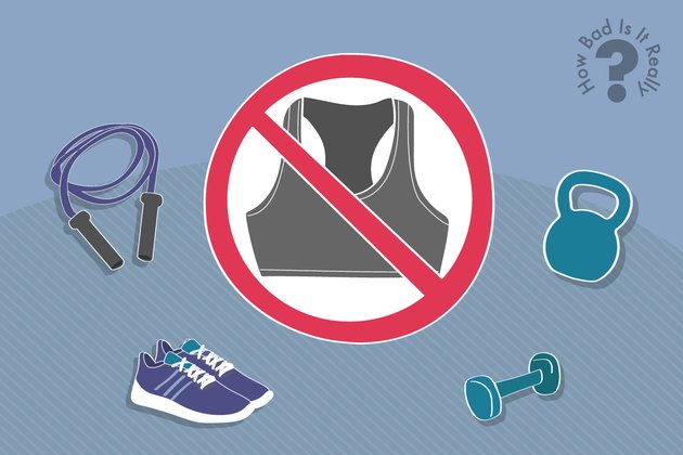 Illustration of exercising without a sports bra