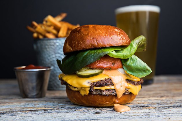 juicy burger with cheese