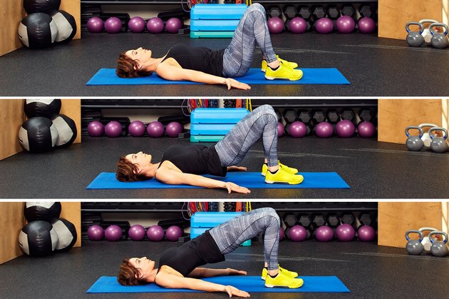 Woman demonstrating how to do a glute bridge