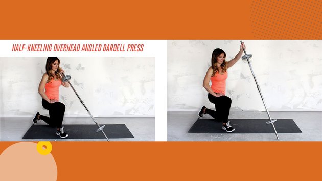 Move 2: Half-Kneeling Overhead Angled Barbell Press