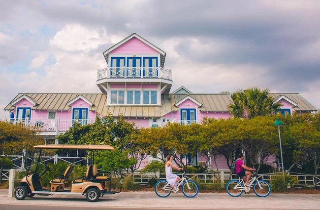 couple biking in Seaside, Florida