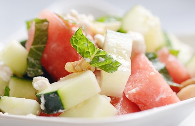 Cucumber Salad with Feta & Mint oven-free, hydrating dinner recipes