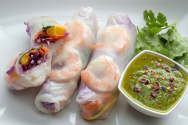 shrimp and mango spring rolls
