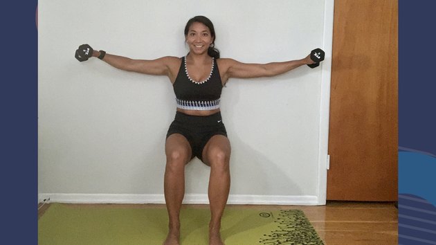 Move 4: Wall Sit With Lateral Raise