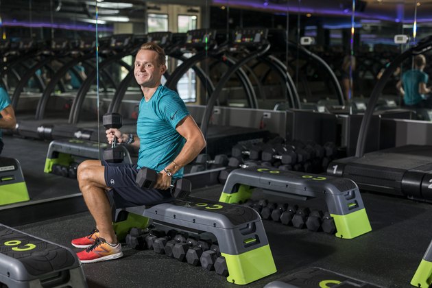 Pierre lifts weights