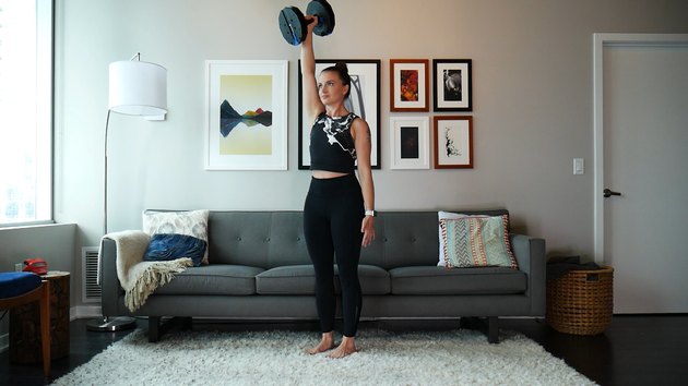 Move 2: Single-Arm Hammer Curl to Overhead Press