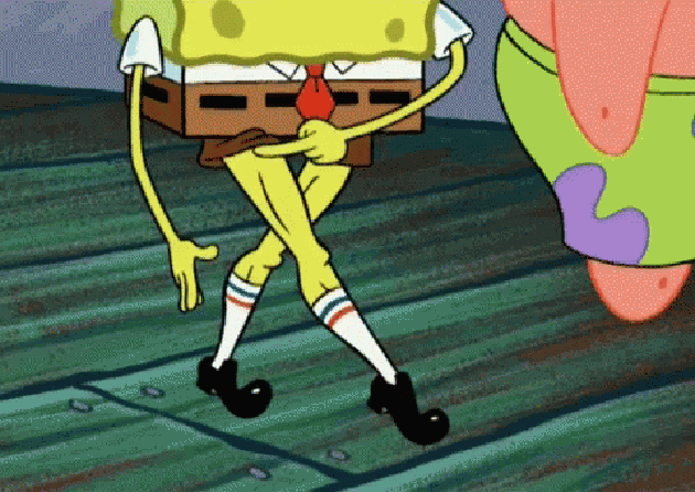 SpongeBob SquarePants shows off his legs