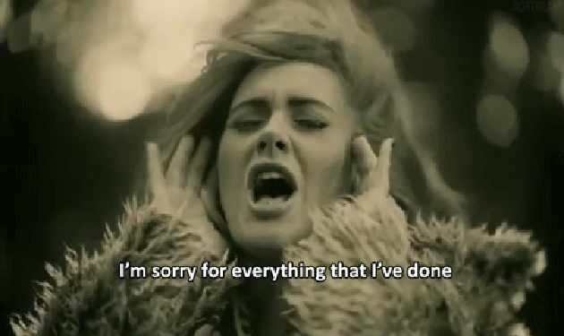 “I’m sorry for everything that I’ve done,” Adele