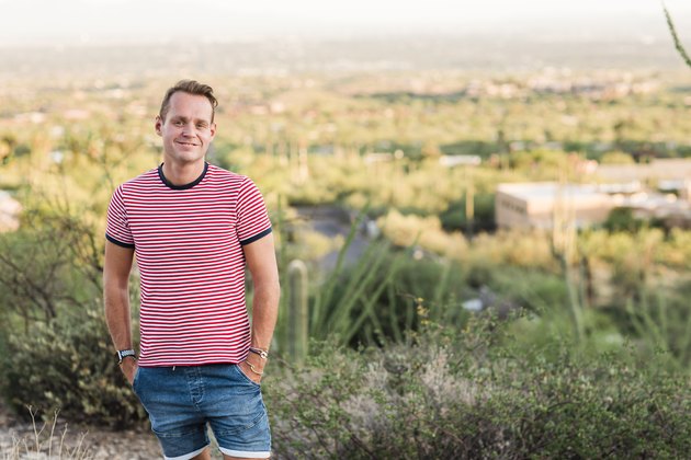 Pierre poses in a desert