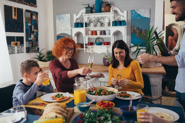 family dinner at home