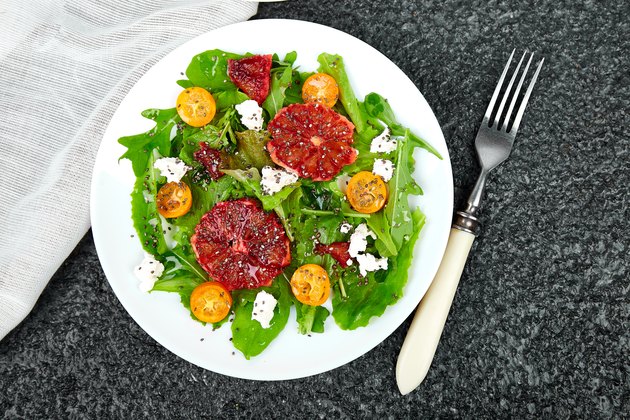 Fresh Citrus Salad. Vegan, vegetarian, clean eating, dieting, food concept.