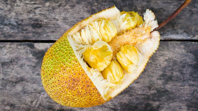 Chempedak, A Type Of Jackfruit on old wooden