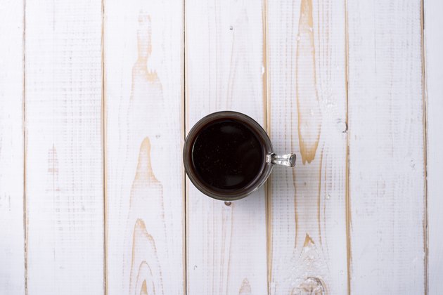 Directly Above Shot Of Black Coffee On Table