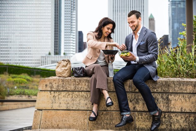 Business lunch break in Chicago Downtown