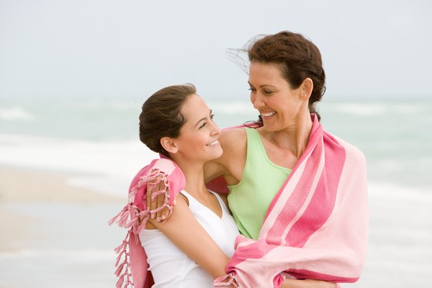 Mother and daughter at the beach
