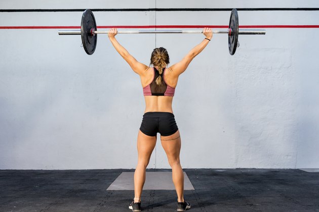 Weight training at gym