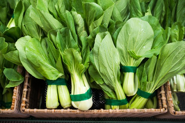 pack choi asia salad on the vegetable counter